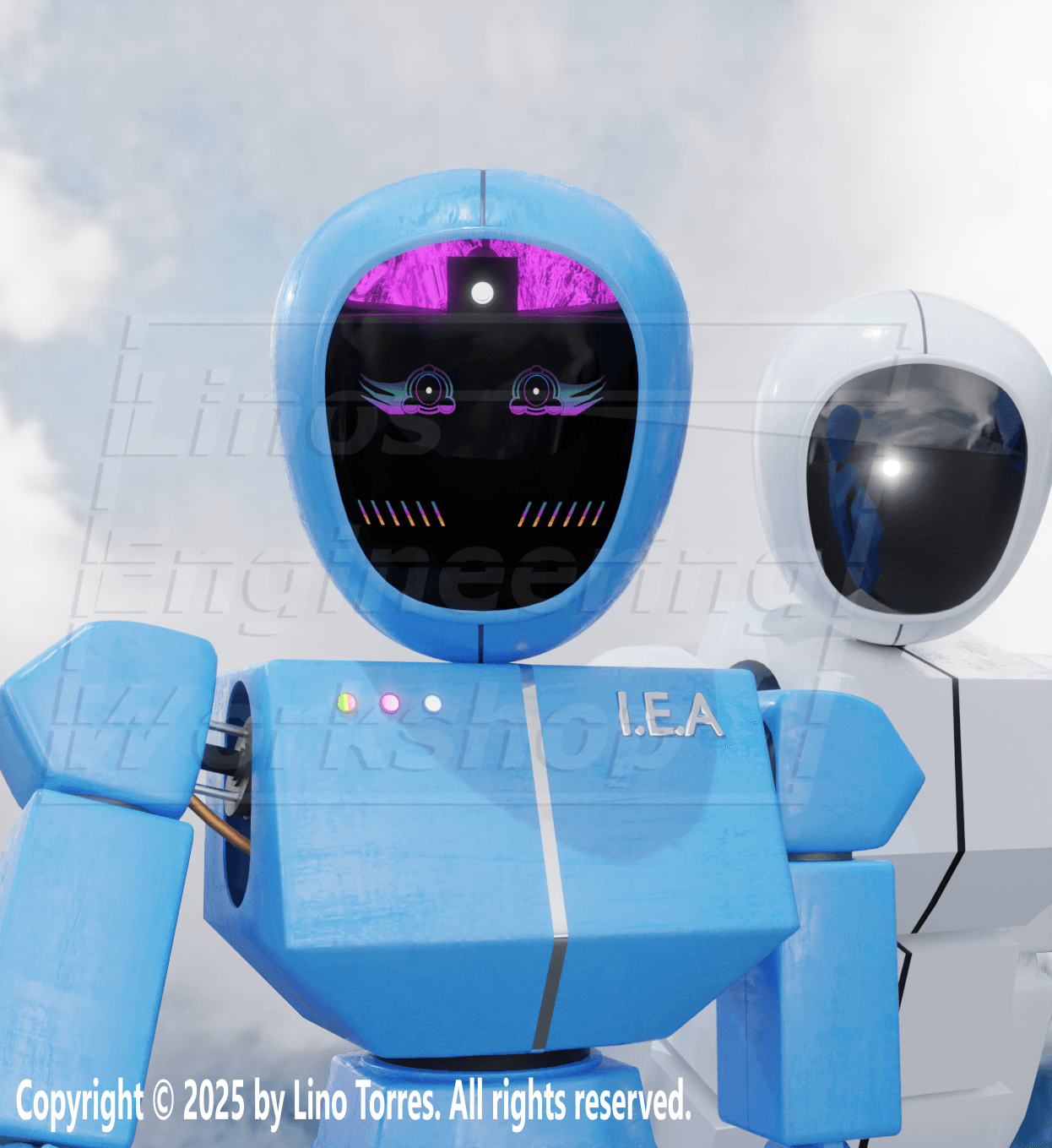 IEA (Intelligent Eternal Automaton). Built from 1999-current day, this class of domestic robot is one of the most popular products of Cyclotronics, coming in a range of 40 different colors and featuring a toggleable Personality mode, this helpful bot can be your for $14,000!